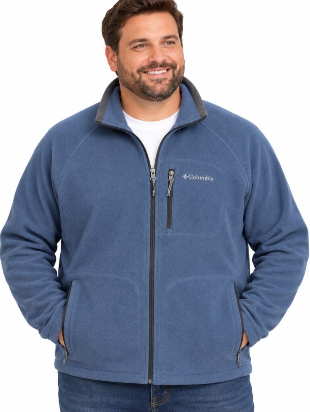 Columbia Interchange Blue Mens Fleece Jacket Sz XXL